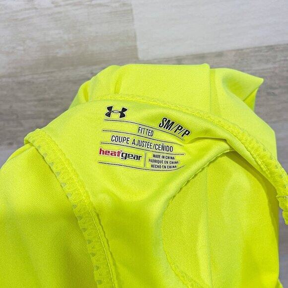 UNDER ARMOUR Neon Racerback Activewear Tank Yellow Womens Small - Picture 5 of 6